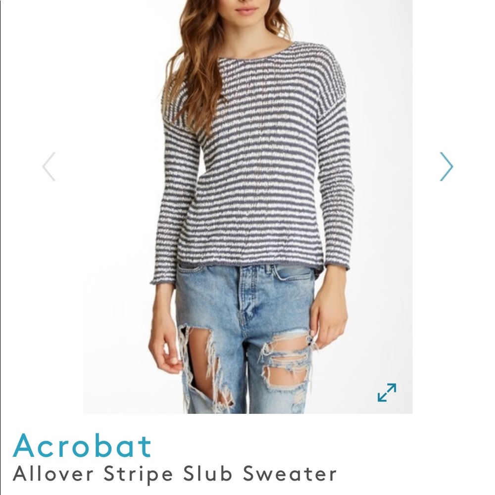 Acrobat Allover Stripe Slub knit Sweater size XS